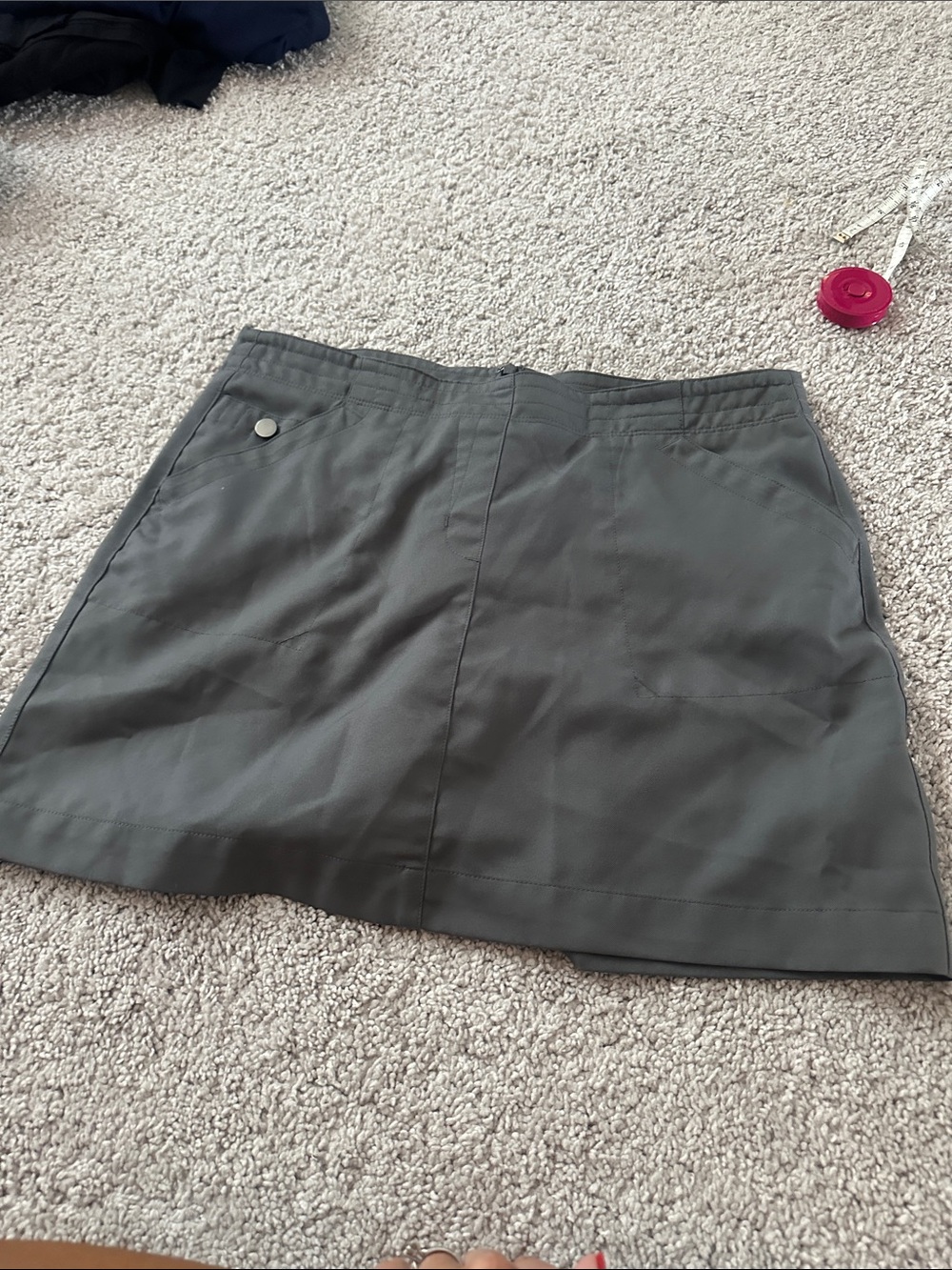 PGA Tour Dark Gray Mini Skirt with Front Pockets